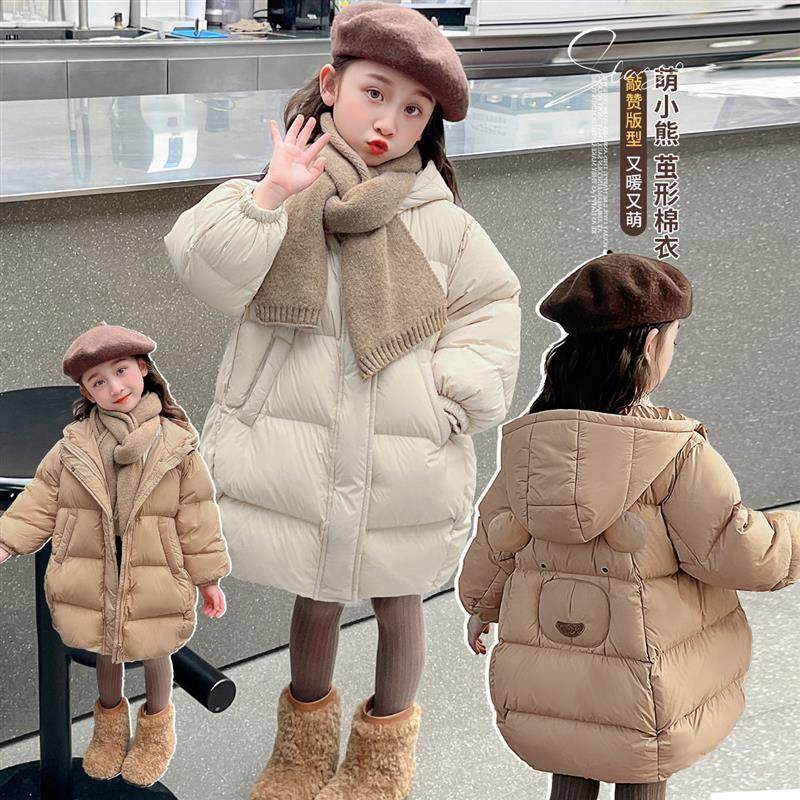 女童羽绒棉服新款洋气宽松保暖中长款过膝女宝宝可爱卡通加厚外套,童装/婴儿装/亲子装,棉袄/棉服,淘宝优惠券,粉丝福利购,淘宝优惠卷