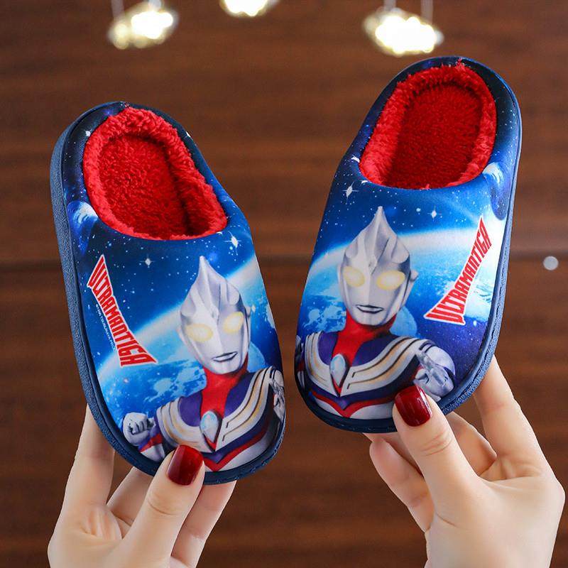 奥特曼男童棉拖鞋冬季居家室内防滑保暖男孩女童毛绒宝宝卡通棉鞋,童鞋/婴儿鞋/亲子鞋,儿童棉拖鞋,淘宝优惠券,粉丝福利购,淘宝优惠卷