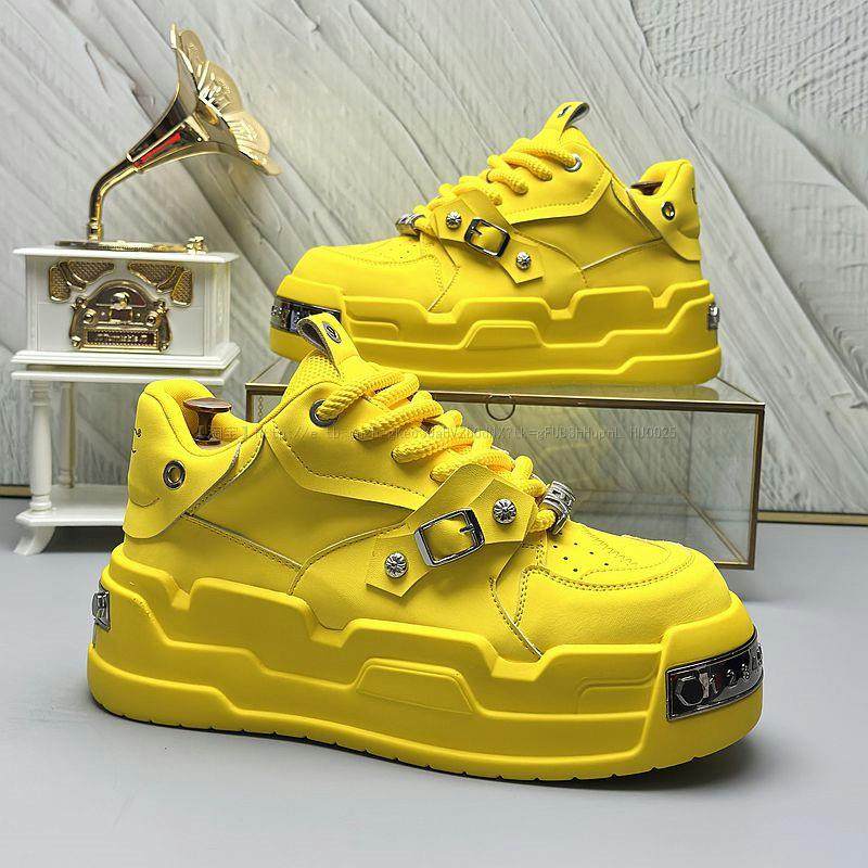 欧洲站男鞋2025夏季新款厚底增高老爹鞋小众设计休闲板鞋小白鞋潮,流行男鞋,老爹鞋,淘宝优惠券,粉丝福利购,淘宝优惠卷