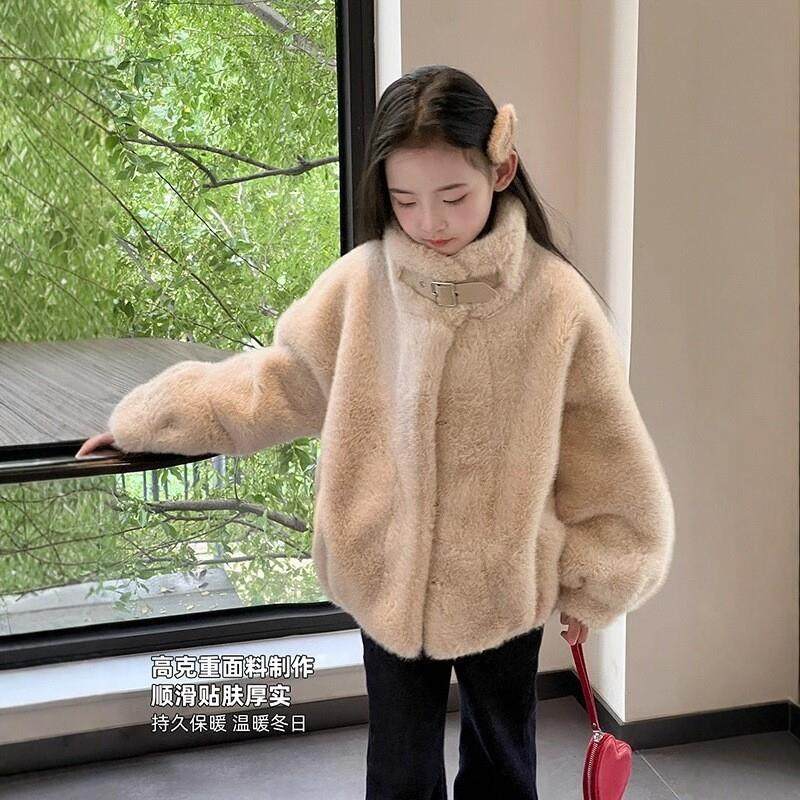 儿童秋冬水貂毛皮毛一体加厚外套女童皮草大衣金貂绒米白色毛毛衣,童装/婴儿装/亲子装,皮草/仿皮草,淘宝优惠券,粉丝福利购,淘宝优惠卷