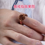 老山檀香玫瑰饰品手工耳钉复古民族风百搭夏日简约气质小巧精致