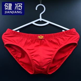 三角内裤 男士 中腰纯棉男内裤 全棉纯色透气舒适 2条价 包邮 健将正品
