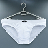 2条男士 衩 吸汗透气宽边纯色长绒棉花排湿裤 三角内裤 中腰纯棉短裤