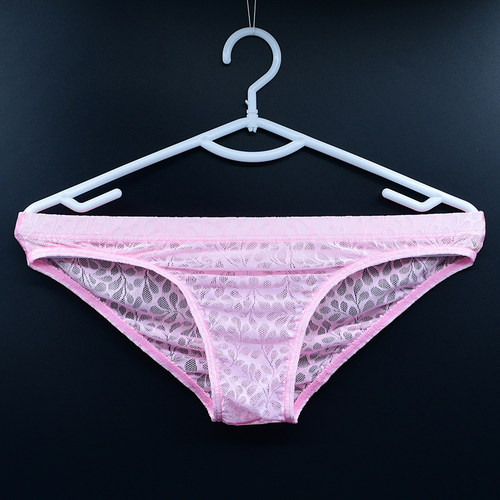 男士三角内裤蕾丝透明舒适透气