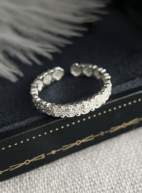 韩版s925纯银船舵戒指女简约小众设计轻奢高级感不掉色开口指环