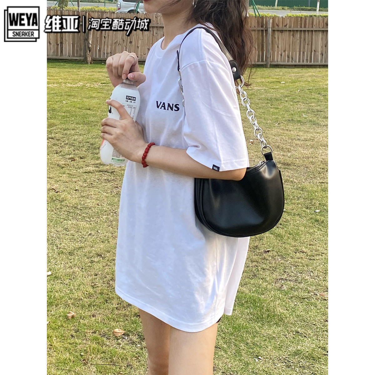 VANS范斯夏季男女LOGO印花短袖T恤圆领情侣兔子恐龙蘑菇图案上衣 运动服/休闲服装 运动T恤 原图主图