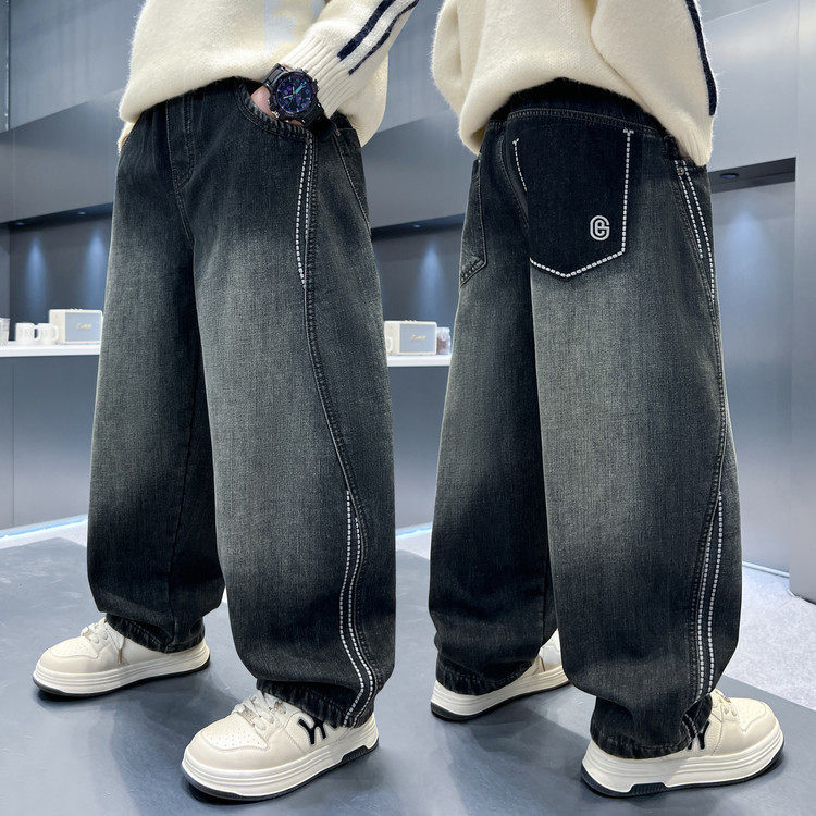 男童春季牛仔裤2026新款春秋大男孩直筒裤子大儿童韩版春装长裤潮