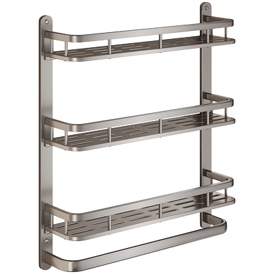 浴室壁挂升级多层置物架带毛巾杆