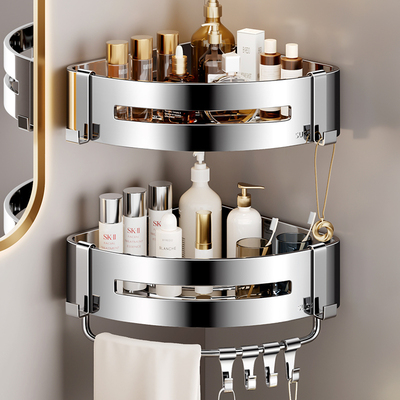 304不锈钢浴室置物架免打孔卫生间厕所可拆卸壁挂三角篮转角收纳