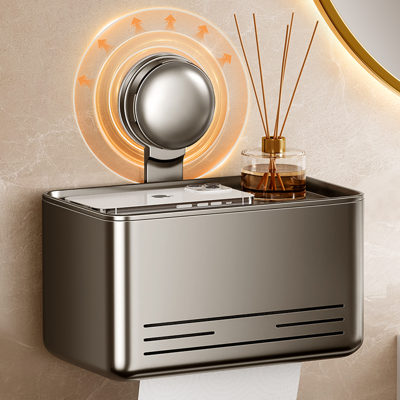 吸盘浴室厕纸盒防水免打孔壁挂卫生间厕所纸巾盒抽纸卫生纸置物架