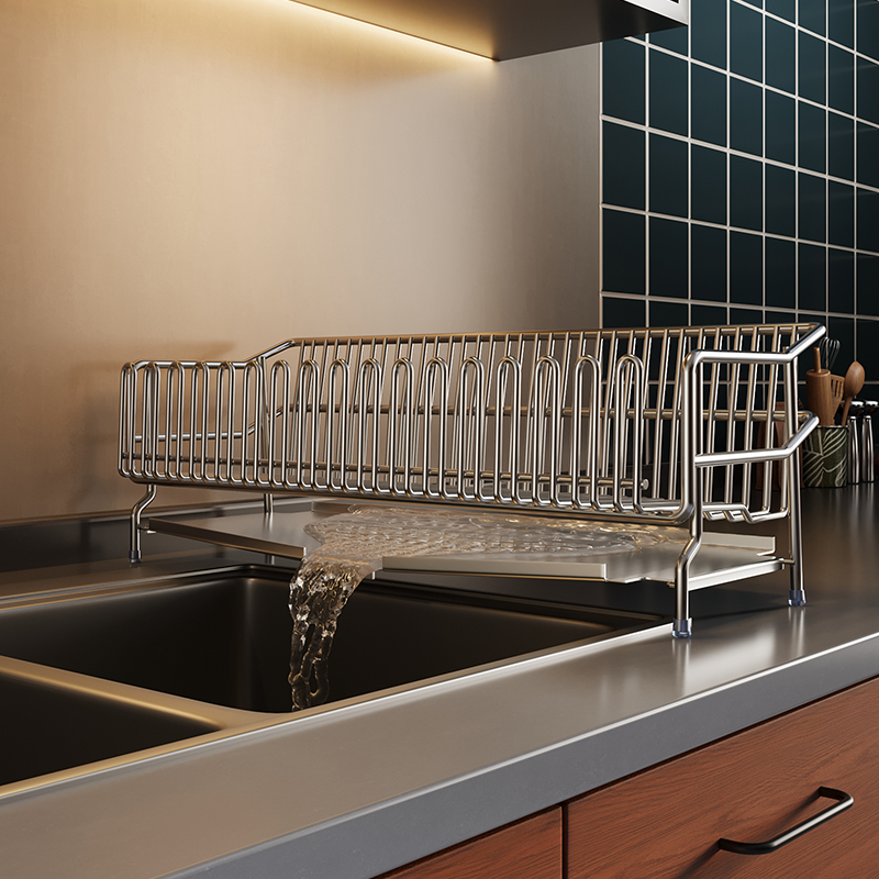 厨房碗碟沥水篮304不锈钢水台面沥水架家用碗筷置物架水槽收纳架