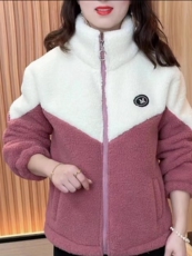 Одежда для дам 妈妈冬装加绒加厚保暖羊羔毛外套女中老年秋冬大码宽松颗粒绒大衣