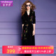 外套大衣阔腿裤 菲梦伊金丝绒绣花黑色套装 西装 复古中长款 子 女春季