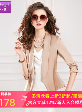 菲梦伊黑色西装外套女短款秋季别致设计感小众轻奢时尚气质OL上衣