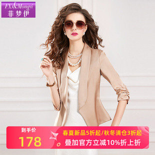 菲梦伊黑色西装外套女短款秋季别致设计感小众轻奢时尚气质OL上衣