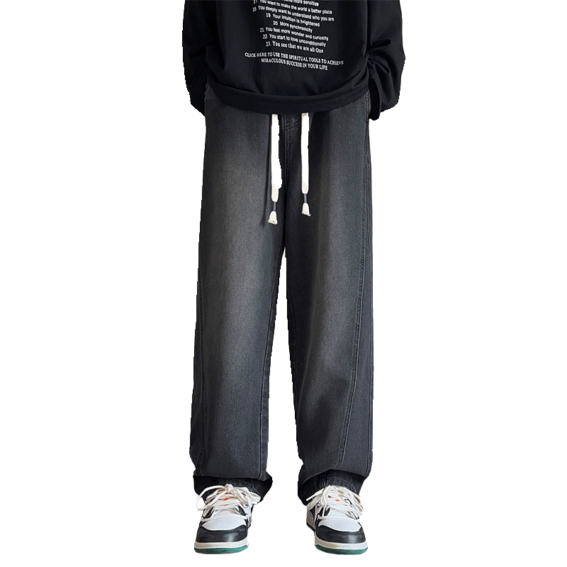 2025春秋季美式直筒宽松抽绳潮流百搭牛仔裤XZ503-1-K818P50,男装牛仔裤,星座503-1