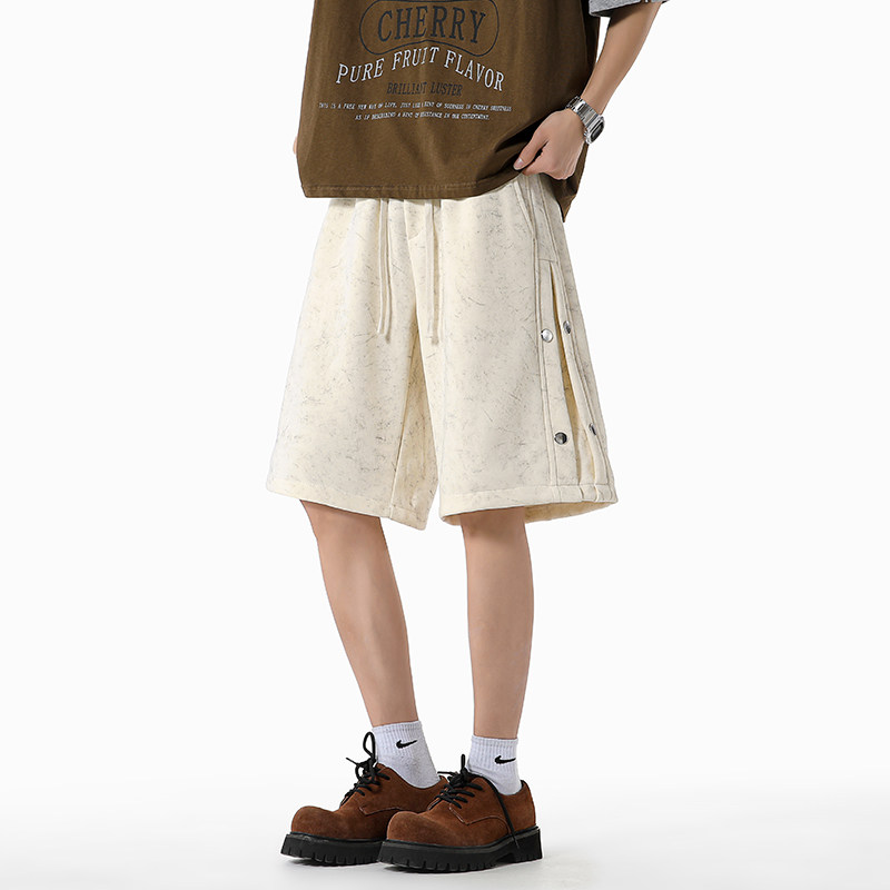 扎染排扣高克重短裤XZ503-KDK528P45控68,男装牛仔裤,星座503-1