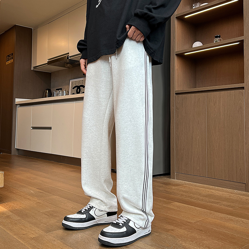 秋冬新款三条杠重磅华棉直筒潮流休闲裤XZ503-1K5016P60控88，男装休闲裤，星座503-1