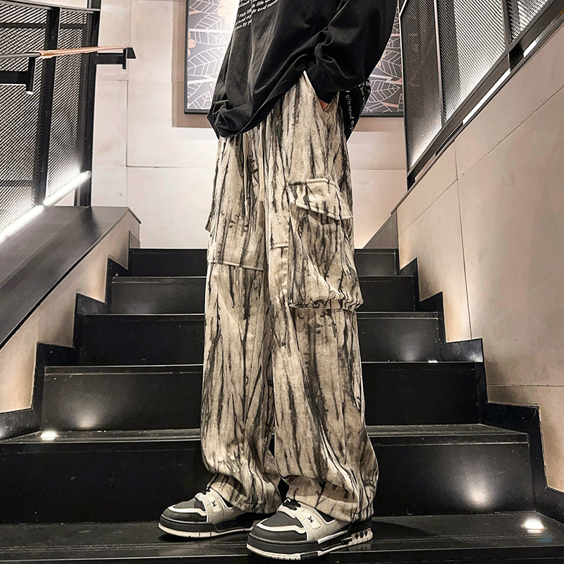 扎染工艺男女款直筒工装休闲裤XZ503-K5023P55控78图片