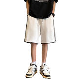 2024菠萝纹拼接条纯色男女五分休闲短裤XZ503-1DK513P45控68，男装牛仔裤，星座503-1