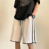 2024菠萝纹拼接条纯色男女五分休闲短裤XZ503-1DK513P45控68，男装牛仔裤，星座503-1