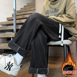 加绒秋冬美式直筒宽松抽绳潮流百搭牛仔裤加绒XZ503-1-K818P55-65，男装牛仔裤，星座503-1