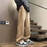 春秋季美式直筒宽松抽绳潮流百搭牛仔裤XZ503-1-K818P50-78，男装牛仔裤，星座503-1