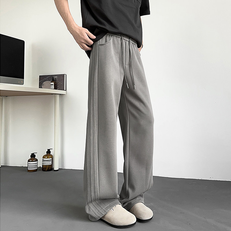 三条杠重磅华棉水洗宽松直筒休闲裤XZ503K5026P60控88,男装休闲裤,星座503-1