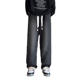 2025春秋季美式直筒宽松抽绳潮流百搭牛仔裤XZ503-1-K818P50，男装牛仔裤，星座503-1