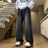 秋冬新款简单拼接直筒美式牛仔裤男女同款XZ503-K835P55控78，男装牛仔裤，星座503-1