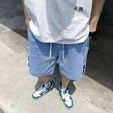 夏季潮牌排扣纯色五分裤宽松牛仔短裤XZ503-1DK512P45控58，男装牛仔裤，星座503-1