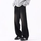 秋冬新款简单拼接直筒美式牛仔裤男女同款XZ503-K835P55控78，男装牛仔裤，星座503-1