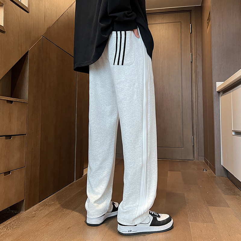 秋冬新款三条杠重磅华棉直筒潮流休闲裤XZ503-1K5016P60控88,男装休闲裤,星座503-1