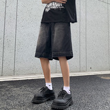 2025夏季伐木裤元素男女款牛仔短裤五分裤XZ503-1DK521P45控68，男装牛仔裤，星座503-1