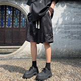 2025新中式风龙纹缎面冰丝料子盘扣设计五分裤DK523P35控58，男装牛仔裤，星座503-1