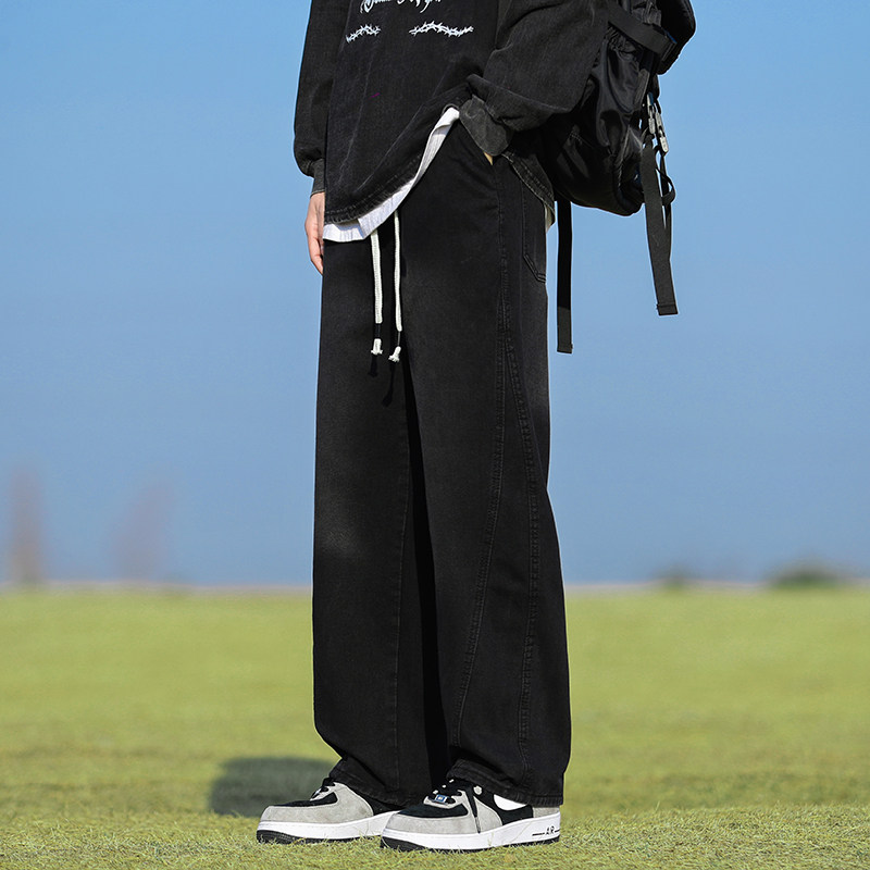 2025春秋季直筒宽松抽绳潮流百搭牛仔裤XZ503-1-K818P50-78图片