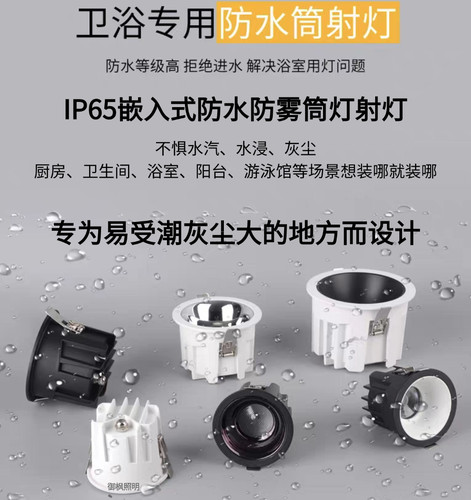 IP65防水防雾嵌入式防眩筒灯射灯