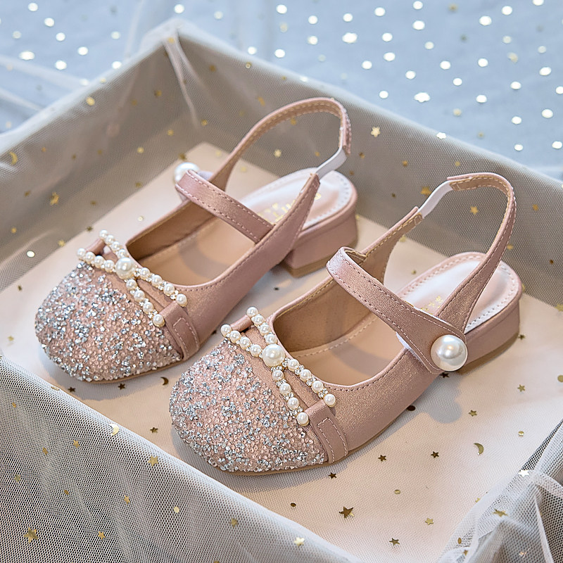 儿童高跟鞋女童2026新款夏款高颜值中大童包头小女孩洋气公主凉鞋