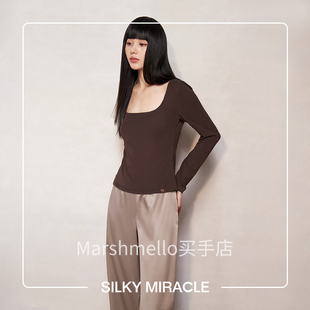 [6折]SILKY MIRACLE真丝莫代尔针织睡衣NUDE长袖性感U领女长睡