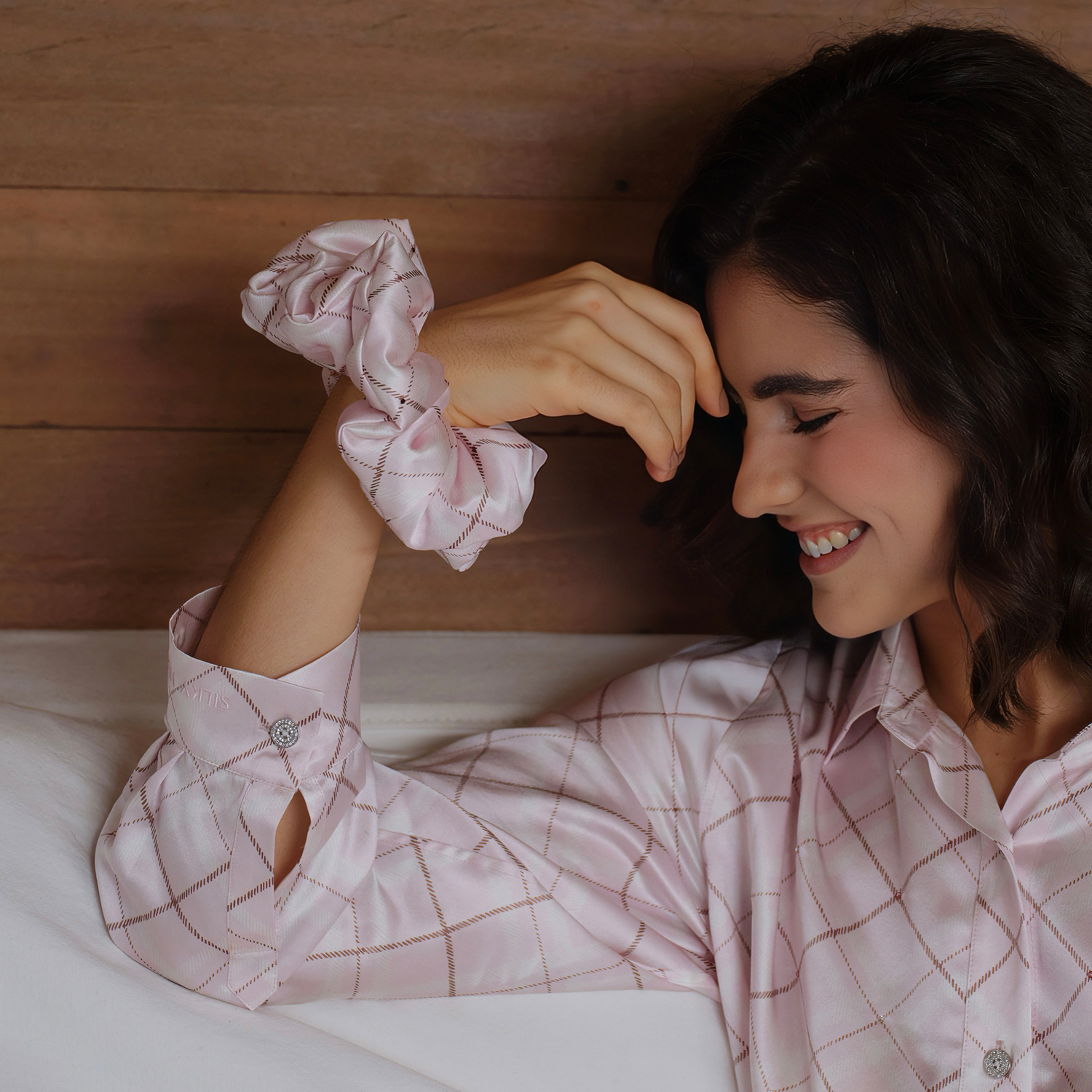 真丝泡芙水晶头花大肠发圈