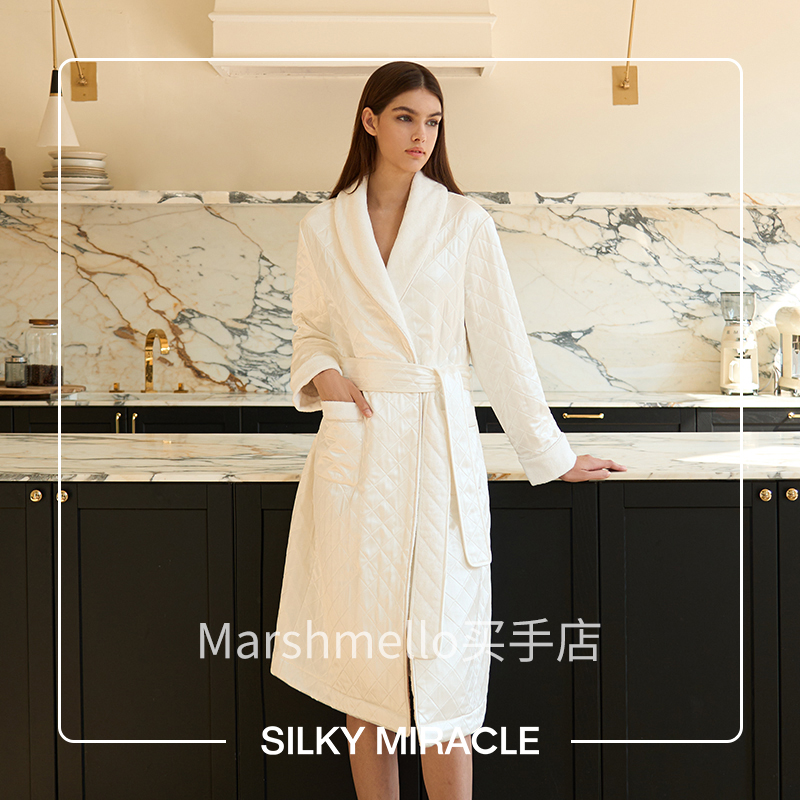 SILKY MIRACLE真丝绗缝毛巾浴袍TREASURE睡袍男女同款桑蚕丝睡衣