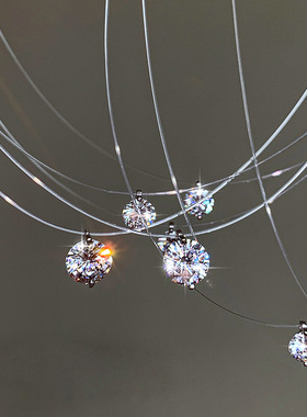 s925银人鱼之泪轻奢钻石吊坠项链