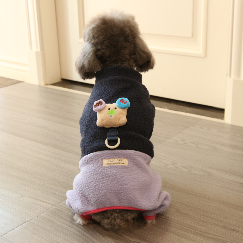 狗狗衣服秋冬装卡通小猪羊羔绒四腿保暖绒衣比熊泰迪宠物衣服秋季
