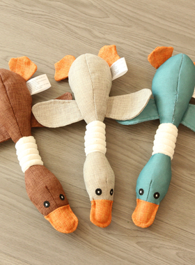 Popping优质麻布大雁狗狗玩具发声耐咬磨牙洁齿比熊泰迪宠物玩具