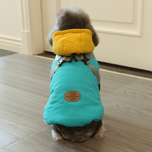 狗狗衣服冬季保暖胸背带彩虹棉衣