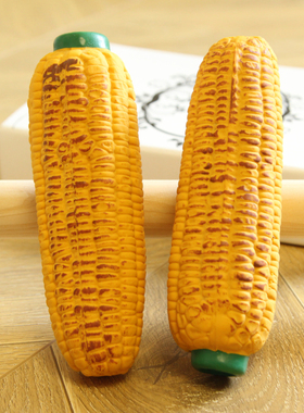 Popping仿真碳烤玉米乳胶小狗玩具发声耐咬训练泰迪柯基宠物玩具