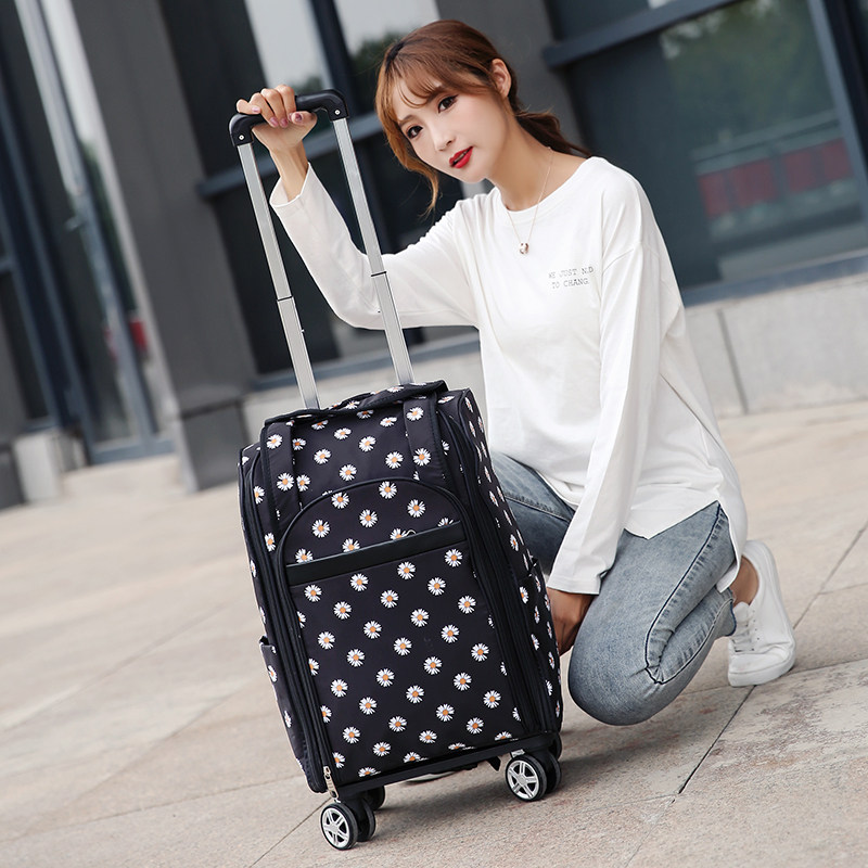 迷你双肩拉杆包背包女可拆可折叠购物拖包防水短途行李袋登机箱男