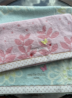 出口日本原单marie** 立体蝴蝶刺绣纯棉柔软全棉舒适吸水毛巾面巾