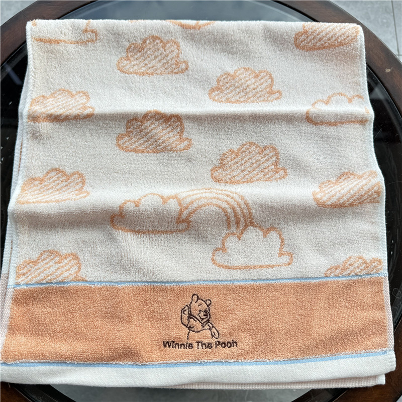 出口日本原单 迪s尼 维尼POOH 卡通可爱刺绣纯棉全棉吸水毛巾面巾,居家布艺,毛巾/面巾,淘宝优惠券,粉丝福利购,淘宝优惠卷