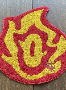 出口日本原单 鬼灭之刃刺绣纯棉柔软红色全棉舒适吸水小方巾手帕